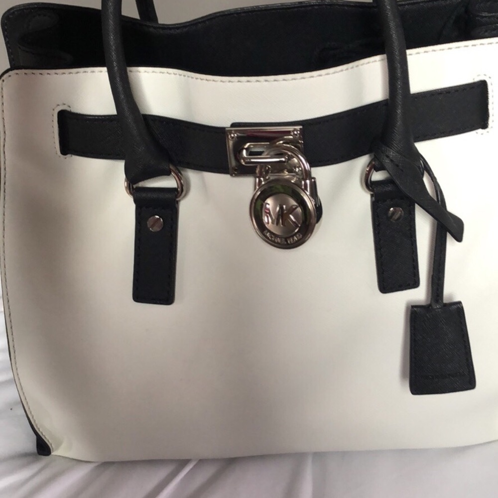 MK white and black hamilton bag